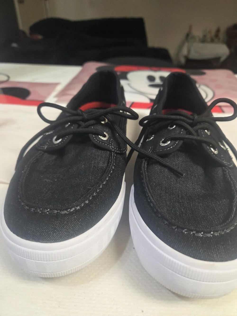 Levi's Comfort Tech Black Boat Shoes Canvas Lace-Up Men's Size 8 EU 41